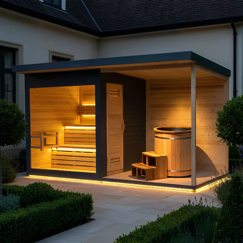 Wood Sauna Cabin Matching Ice  - Spa Wellness Resorts recension och pris